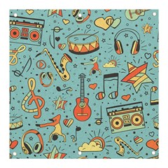 Seamless-pattern-musical-instruments-notes-headphones-player Banner And Sign 3  X 3  by Amaryn4rt