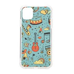 Seamless-pattern-musical-instruments-notes-headphones-player Iphone 11 Tpu Uv Print Case