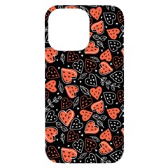 Seamless-vector-pattern-with-watermelons-hearts-mint Iphone 14 Pro Max Black Uv Print Case by Amaryn4rt