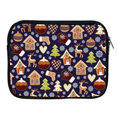 Winter-seamless-patterns-with-gingerbread-cookies-holiday-background Apple Ipad 2/3/4 Zipper Cases by Amaryn4rt