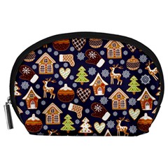 Winter-seamless-patterns-with-gingerbread-cookies-holiday-background Accessory Pouch (large) by Amaryn4rt