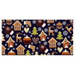 Winter-seamless-patterns-with-gingerbread-cookies-holiday-background Banner And Sign 8  X 4  by Amaryn4rt