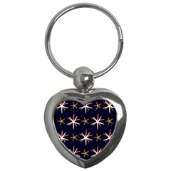 Sea-stars-pattern-sea-texture Key Chain (heart)