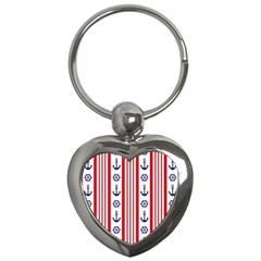 Nautical-papers-nautical-background Key Chain (heart)