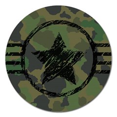 Military-camouflage-design Magnet 5  (round) by Amaryn4rt