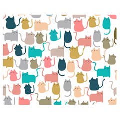 Cute-seamless-pattern-happy-kitty-kitten-cat Two Sides Premium Plush Fleece Blanket (medium) by Amaryn4rt