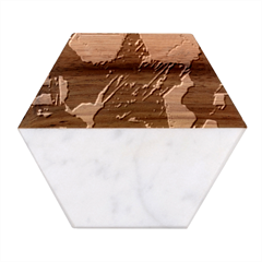 Military-camouflage-design Marble Wood Coaster (hexagon) 