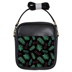 Abstract-seamless-pattern-with-tropical-leaves-hand-draw-texture-vector Girls Sling Bag by Amaryn4rt