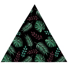 Abstract-seamless-pattern-with-tropical-leaves-hand-draw-texture-vector Wooden Puzzle Triangle by Amaryn4rt