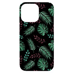 Tropical Leaves Pattern Iphone 14 Pro Max Black Uv Print Case by Amaryn4rt