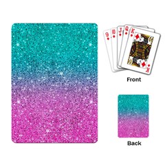 Pink And Turquoise Glitter Playing Cards Single Design (rectangle)