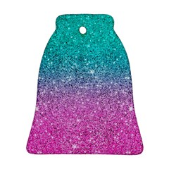 Pink And Turquoise Glitter Ornament (bell)