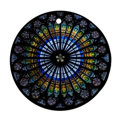 Mandala Floral Wallpaper Rose Window Strasbourg Cathedral France Ornament (round) by Sarkoni