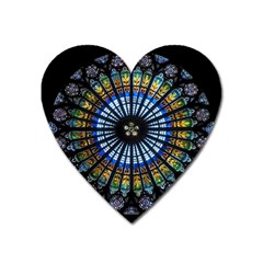 Mandala Floral Wallpaper Rose Window Strasbourg Cathedral France Heart Magnet by Sarkoni