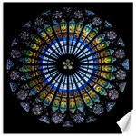 Mandala Floral Wallpaper Rose Window Strasbourg Cathedral France Canvas 12  x 12  11.4 x11.56  Canvas - 1