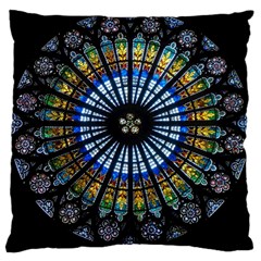 Mandala Floral Wallpaper Rose Window Strasbourg Cathedral France Large Cushion Case (one Side)