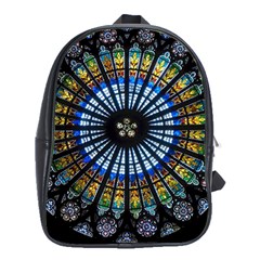 Mandala Floral Wallpaper Rose Window Strasbourg Cathedral France School Bag (xl)