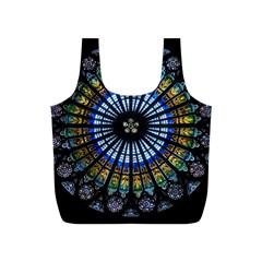 Mandala Floral Wallpaper Rose Window Strasbourg Cathedral France Full Print Recycle Bag (s) by Sarkoni