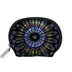 Mandala Floral Wallpaper Rose Window Strasbourg Cathedral France Accessory Pouch (small)