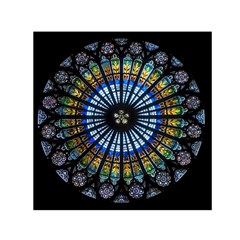 Mandala Floral Wallpaper Rose Window Strasbourg Cathedral France Square Satin Scarf (30  X 30 )