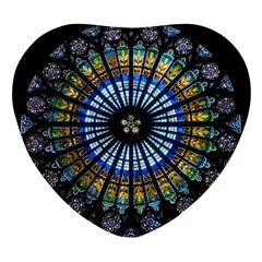 Mandala Floral Wallpaper Rose Window Strasbourg Cathedral France Heart Glass Fridge Magnet (4 Pack) by Sarkoni