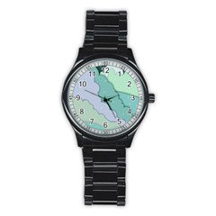 Winter Snow Mountains Nature Stainless Steel Round Watch by Pakjumat