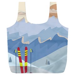 Winter Sports Ski Winter Snow Full Print Recycle Bag (xxl) by Pakjumat