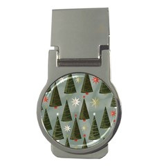 Christmas Trees Pattern Wallpaper Money Clips (round)  by Pakjumat