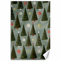 Christmas Trees Pattern Wallpaper Canvas 24  X 36  by Pakjumat