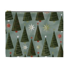 Christmas Trees Pattern Wallpaper Cosmetic Bag (xl) by Pakjumat