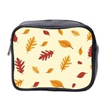 Leaves Autumn Fall Background Mini Toiletries Bag (Two Sides) Front