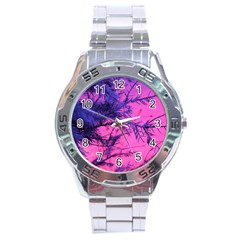 Fir Sunset Frost Snow Stainless Steel Analogue Watch by Pakjumat