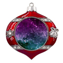 Digital Abstract Party Event Metal Snowflake And Bell Red Ornament by Pakjumat