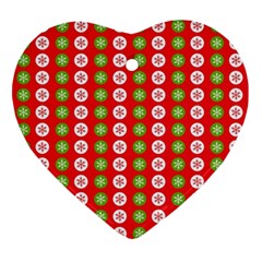 Festive Pattern Christmas Holiday Ornament (Heart)