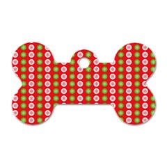 Festive Pattern Christmas Holiday Dog Tag Bone (two Sides)