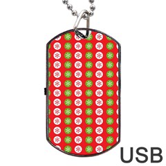 Festive Pattern Christmas Holiday Dog Tag Usb Flash (one Side)