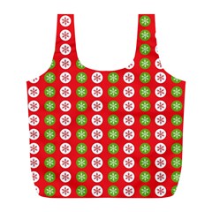 Festive Pattern Christmas Holiday Full Print Recycle Bag (l)