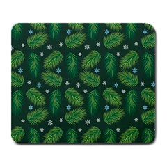 Leaves Snowflake Pattern Holiday Large Mousepad by Pakjumat