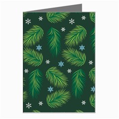 Leaves Snowflake Pattern Holiday Greeting Card by Pakjumat