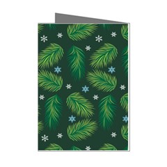 Leaves Snowflake Pattern Holiday Mini Greeting Cards (pkg Of 8) by Pakjumat