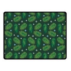 Leaves Snowflake Pattern Holiday Two Sides Fleece Blanket (small) by Pakjumat
