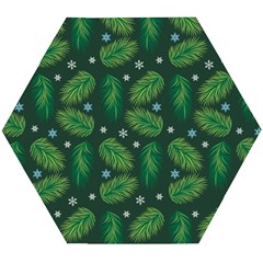 Leaves Snowflake Pattern Holiday Wooden Puzzle Hexagon by Pakjumat