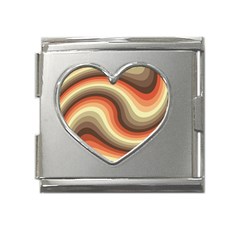 Twirl Swirl Waves Pattern Mega Link Heart Italian Charm (18mm) by Pakjumat