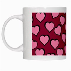 Pattern Pink Abstract Heart White Mug by Pakjumat