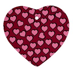 Pattern Pink Abstract Heart Heart Ornament (two Sides)