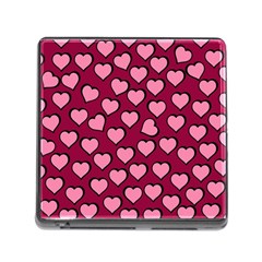 Pattern Pink Abstract Heart Memory Card Reader (square 5 Slot) by Pakjumat