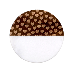 Pattern Pink Abstract Heart Classic Marble Wood Coaster (round)  by Pakjumat