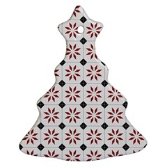 Tile Pattern Design Flowers Christmas Tree Ornament (two Sides)