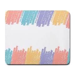 Border Frame Colorful Brush Strokes Large Mousepad by Pakjumat