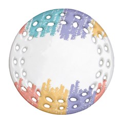 Border Frame Colorful Brush Strokes Ornament (round Filigree) by Pakjumat